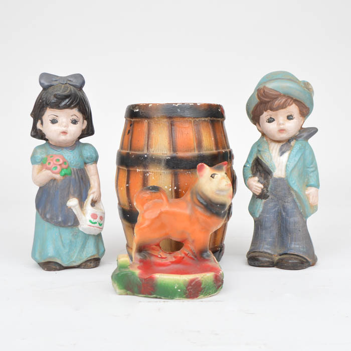 Vintage Decorative Chalk Figurines