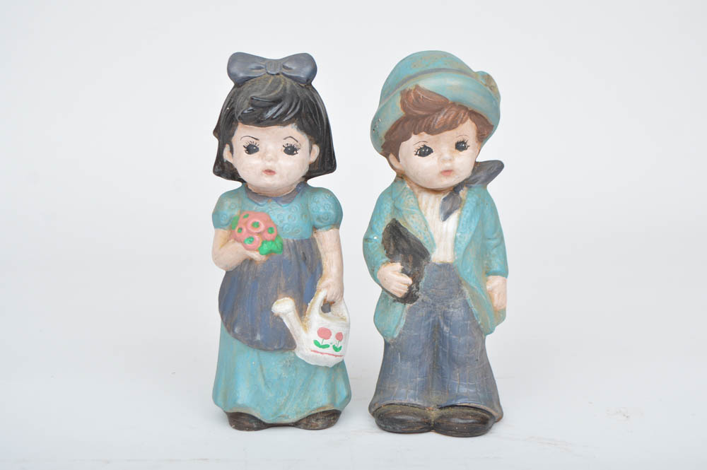 Vintage Decorative Chalk Figurines
