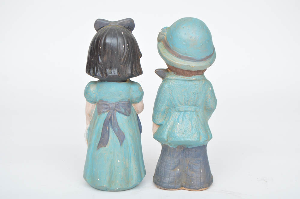Vintage Decorative Chalk Figurines