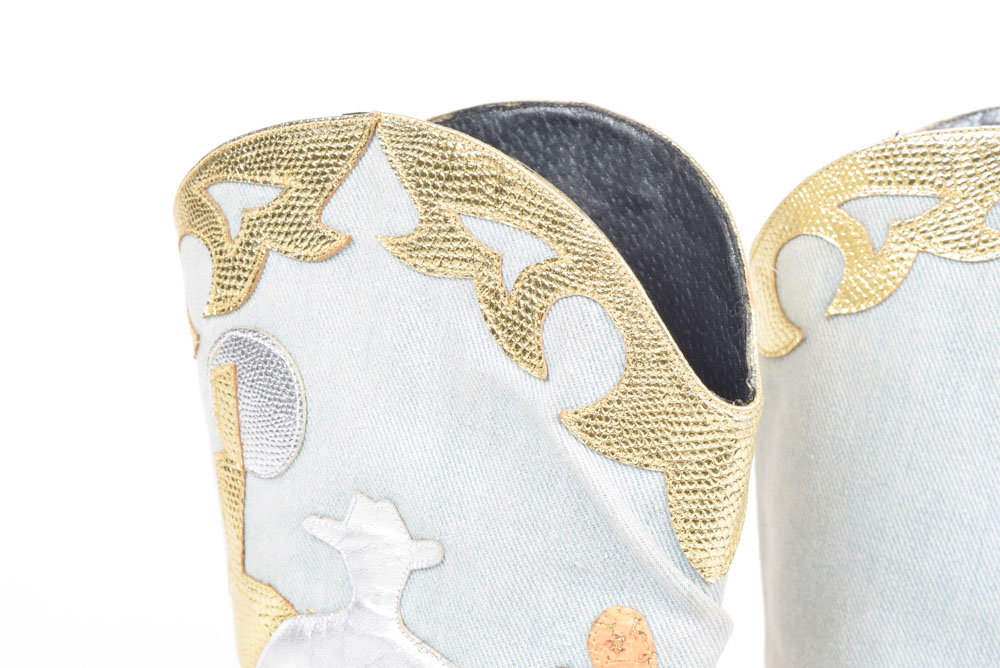 Zalo Leather, Cork, and Faux Snakeskin Western Boots