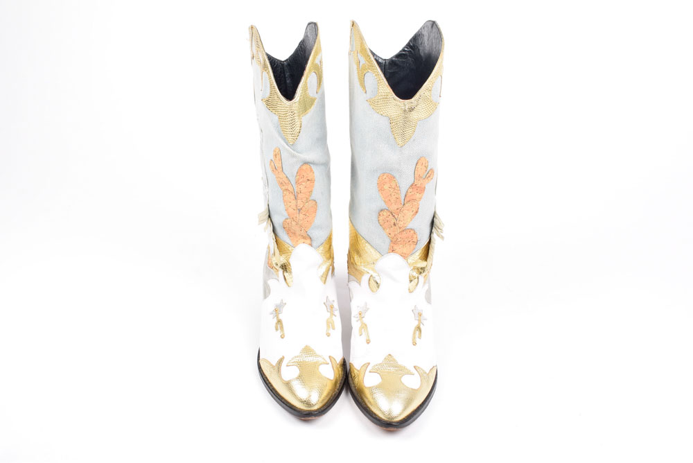Zalo Leather, Cork, and Faux Snakeskin Western Boots