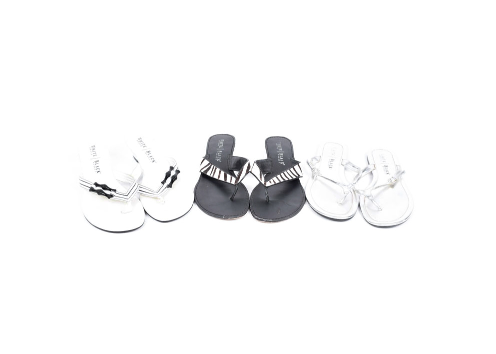 Three Pairs of White House Black Market Sandals