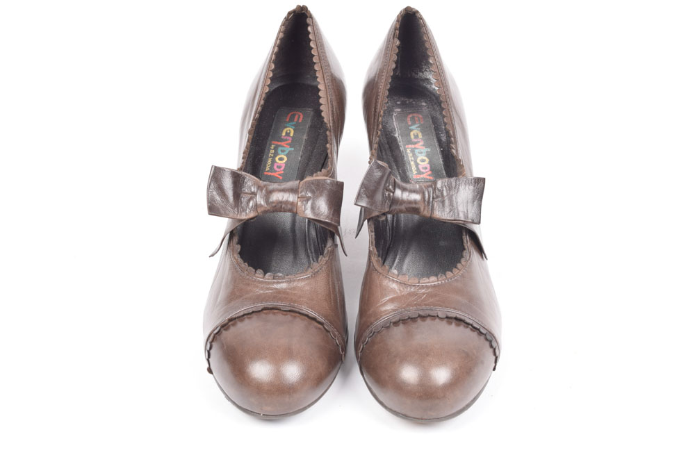 "Everybody" By BZ Moda Vintage Inspired Brown Leather Pumps