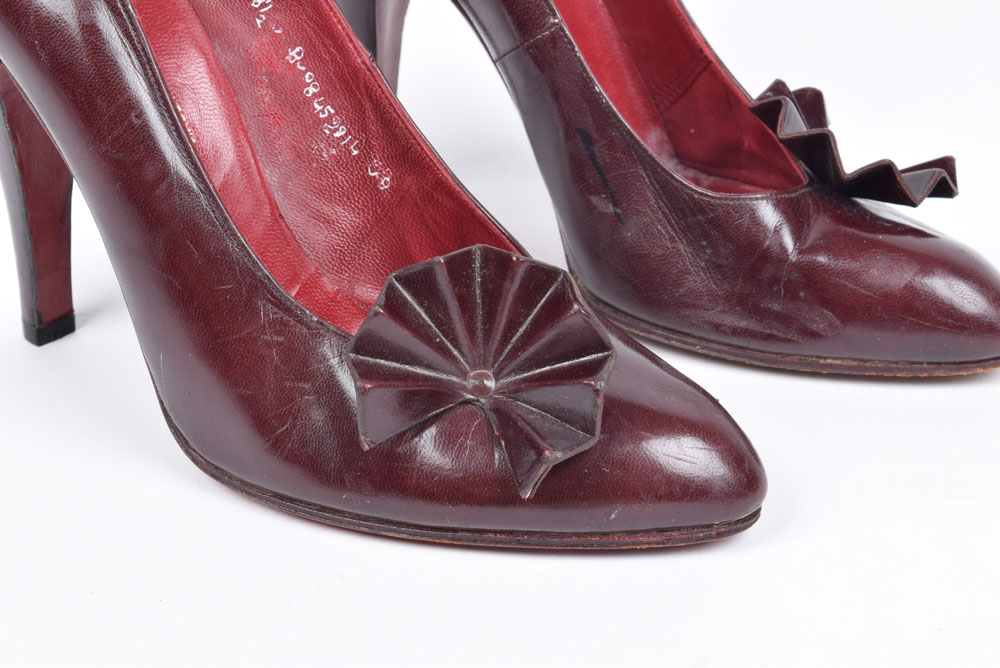 Vintage Charles Jourdan of Paris Designer Leather High Heels