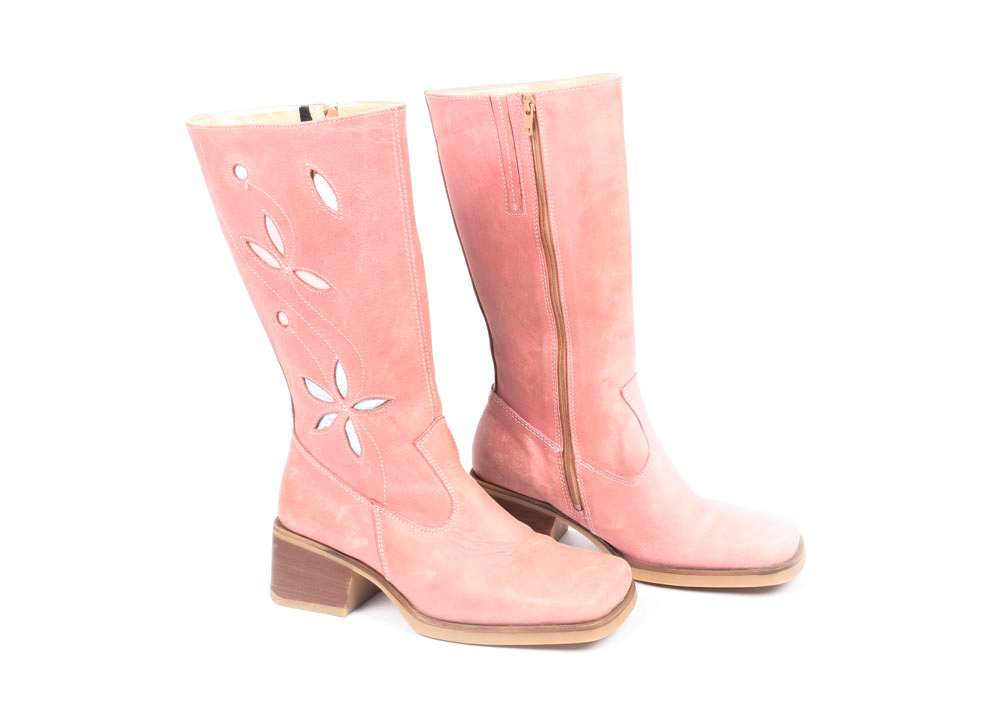 Bull Boxer Leather Chunky Heel Boots