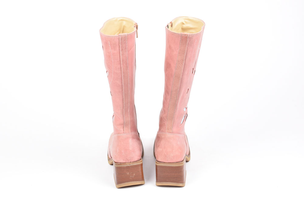 Bull Boxer Leather Chunky Heel Boots