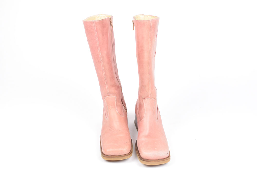 Bull Boxer Leather Chunky Heel Boots