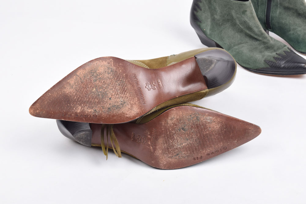 Antonio Melani and Pascali Suede Leather Western Style Ankle Boots