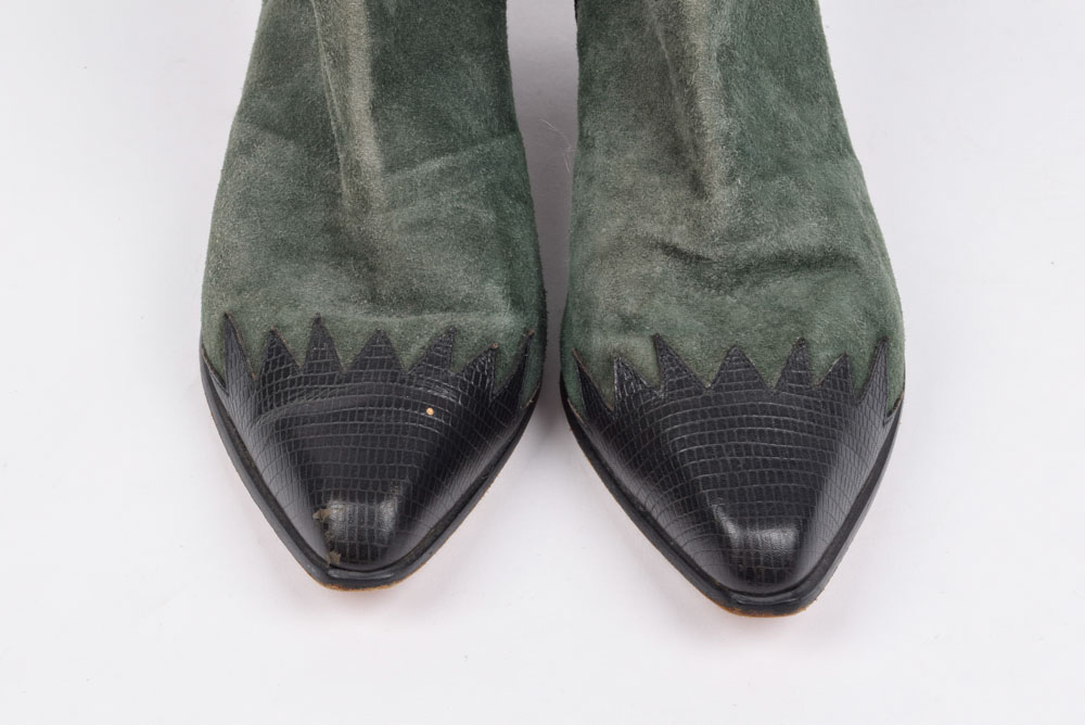 Antonio Melani and Pascali Suede Leather Western Style Ankle Boots