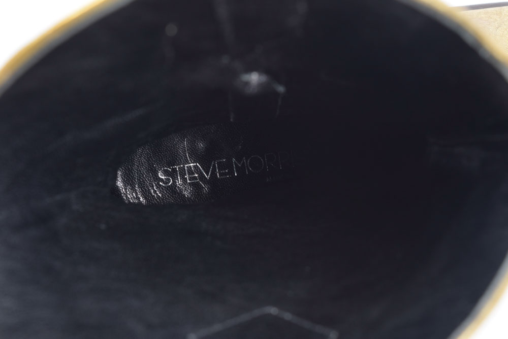 Steve Morris Gold Metallic Leather Western Boots