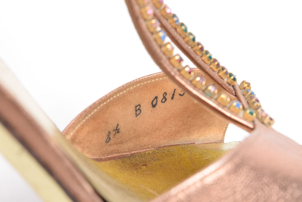 Vintage Charles Jourdan of Paris Designer Open Toe Slingback Heels