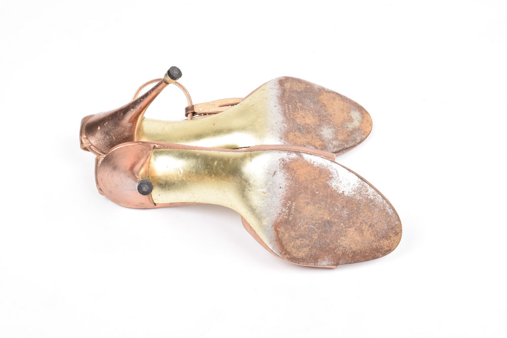 Vintage Charles Jourdan of Paris Designer Open Toe Slingback Heels