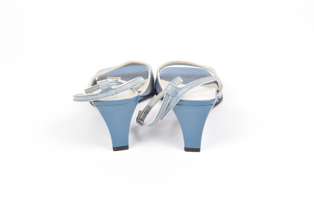 Franco Sarto Leather Slingback Wedge Sandals