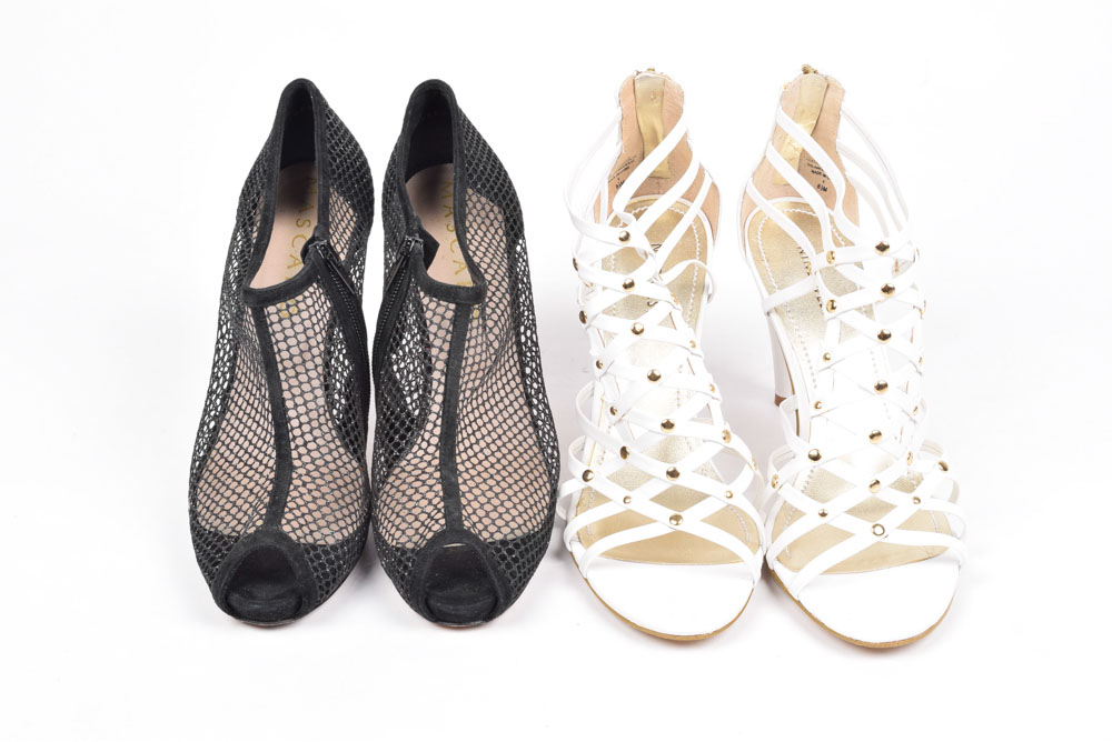 Mascaro Peep Toe Mesh and Nine West Strappy Heels