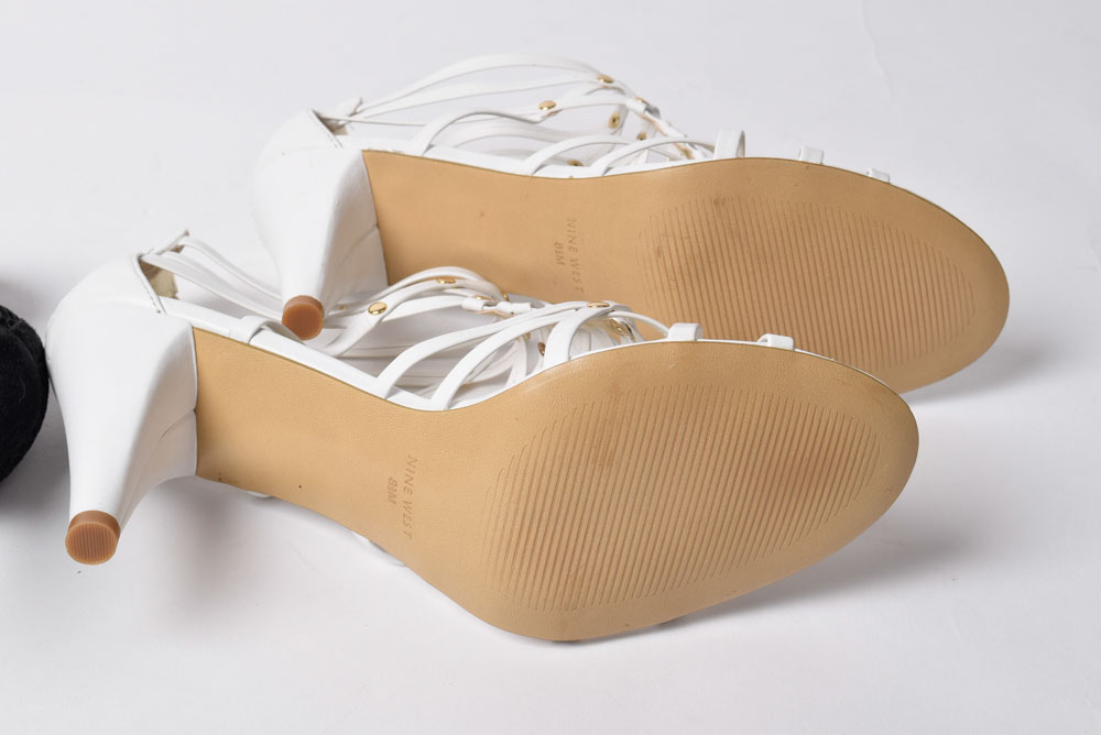 Mascaro Peep Toe Mesh and Nine West Strappy Heels