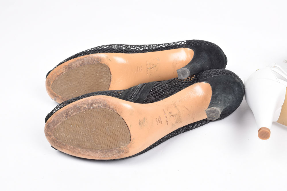 Mascaro Peep Toe Mesh and Nine West Strappy Heels