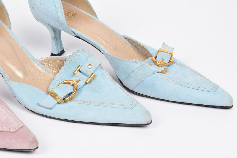 Two Pair of Stuart Weitzman Suede Leather Heels