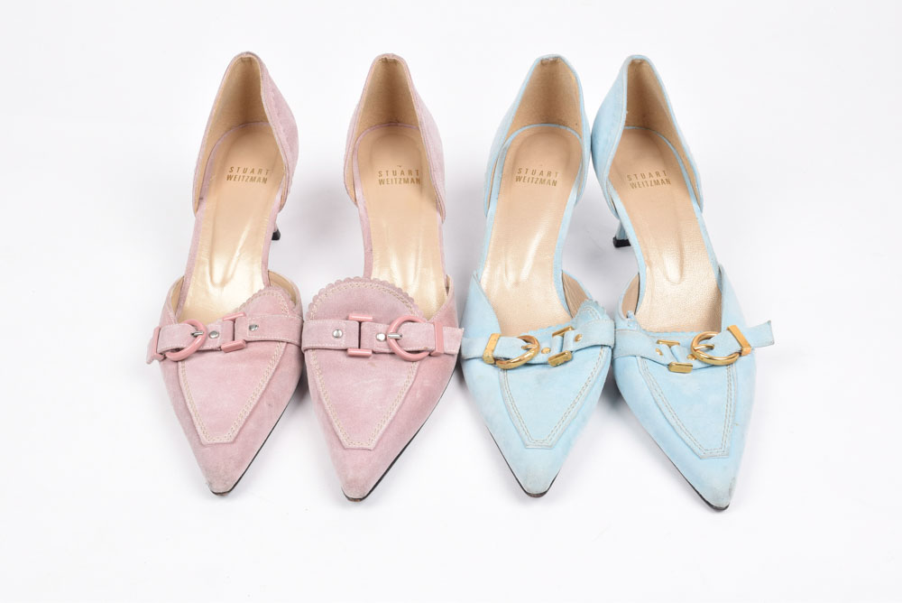 Two Pair of Stuart Weitzman Suede Leather Heels