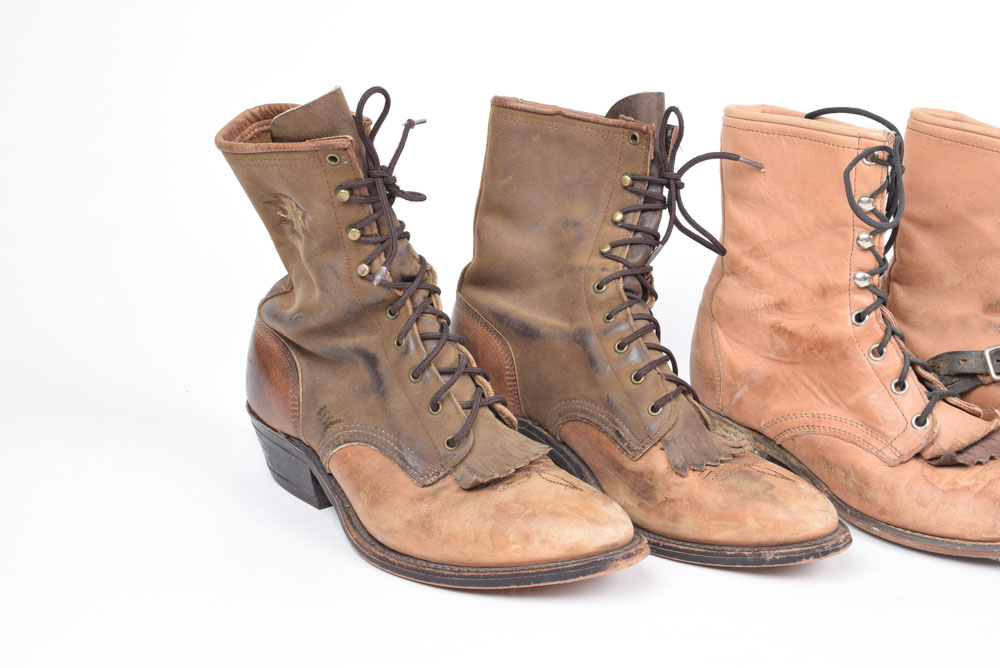 Three Pairs of Leather Boots Including J. Chisholm