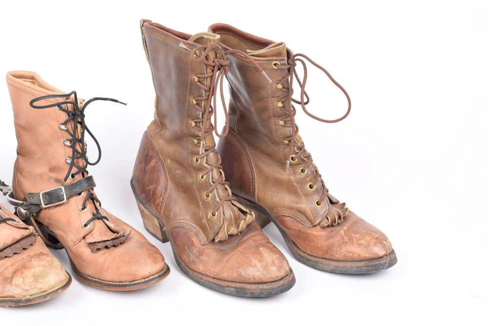 Three Pairs of Leather Boots Including J. Chisholm