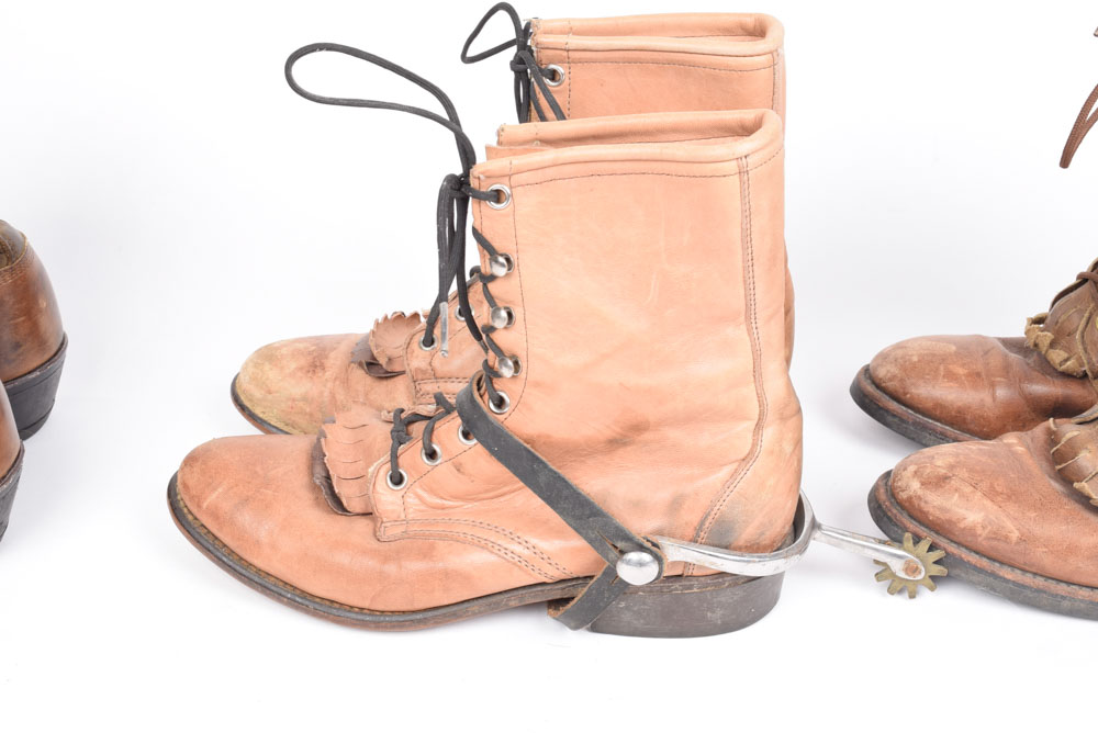 Three Pairs of Leather Boots Including J. Chisholm