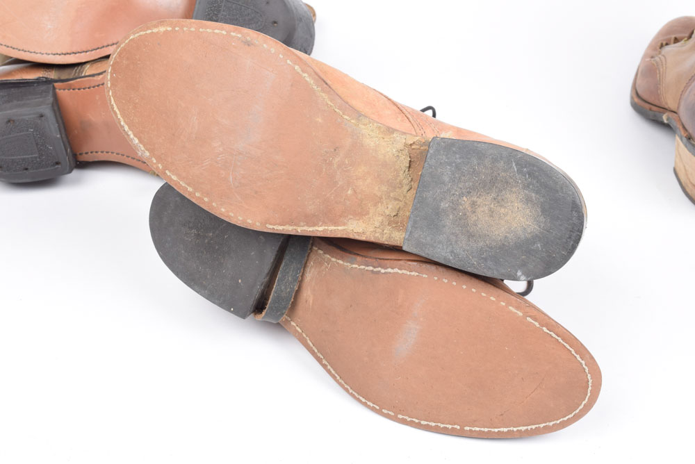 Three Pairs of Leather Boots Including J. Chisholm