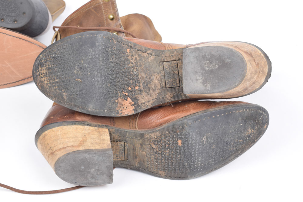 Three Pairs of Leather Boots Including J. Chisholm