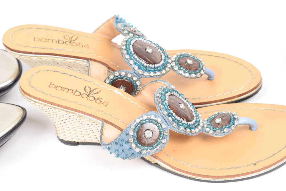 Athena Alexander, Bamboo54, and Skemo Wedge Sandals