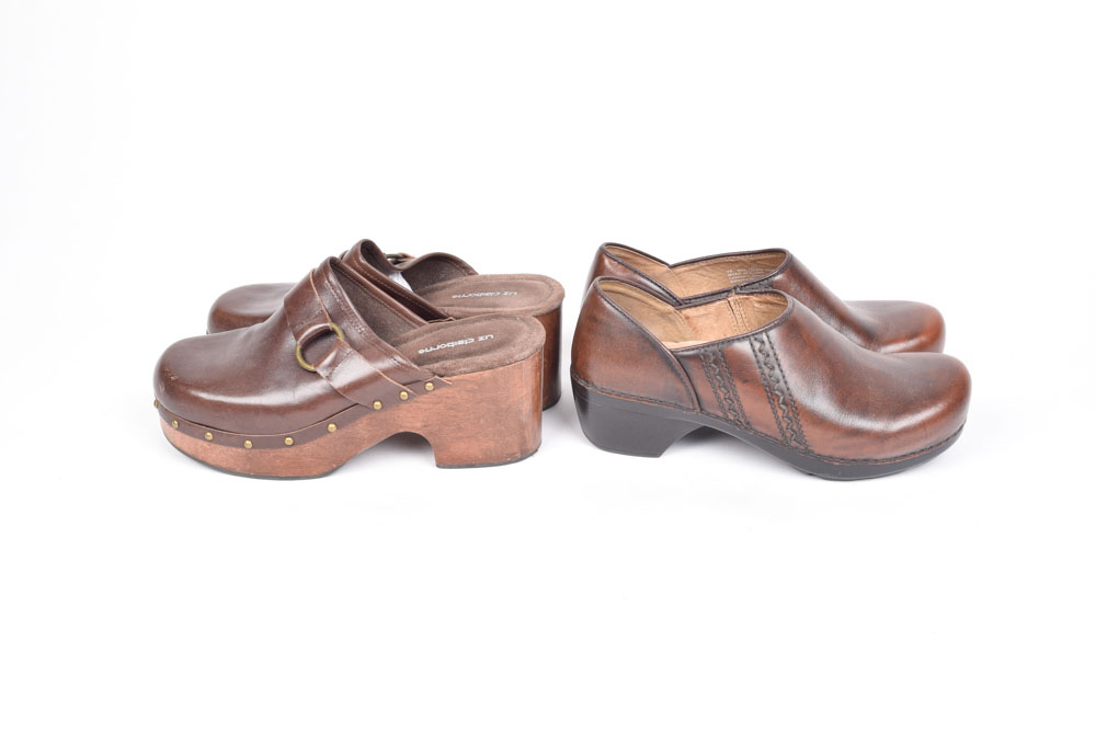 Liz Claiborne and Dansko Leather Clogs