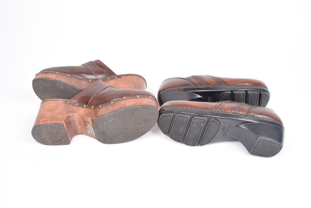 Liz Claiborne and Dansko Leather Clogs