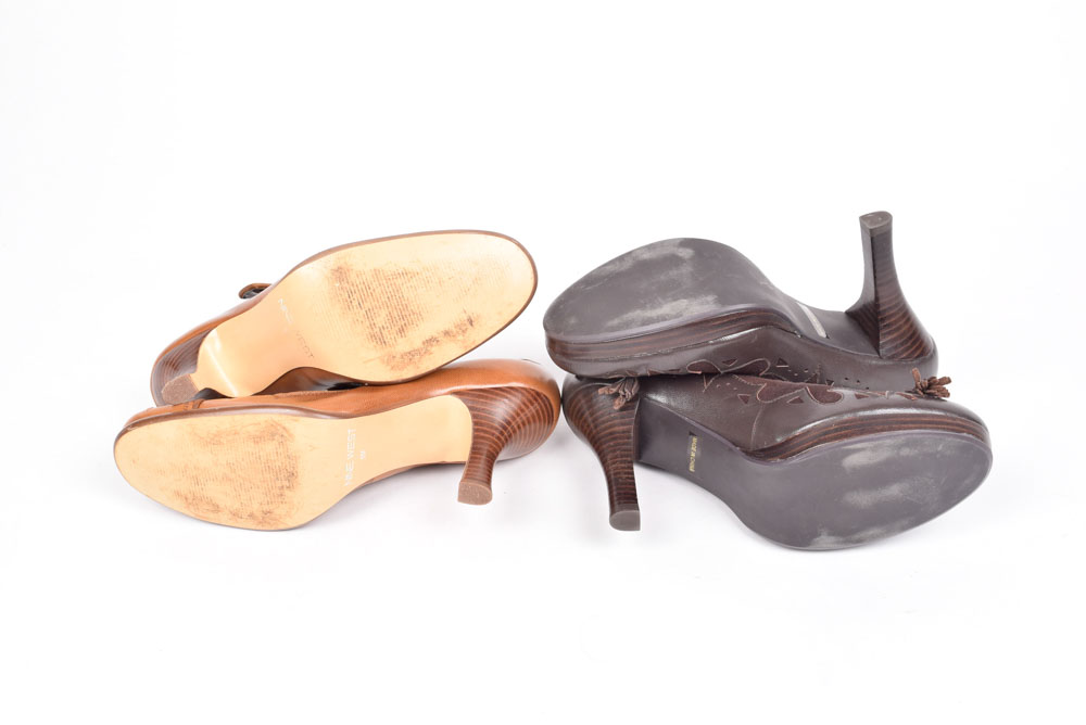 Nine West and Dollhouse Leather Upper Heels