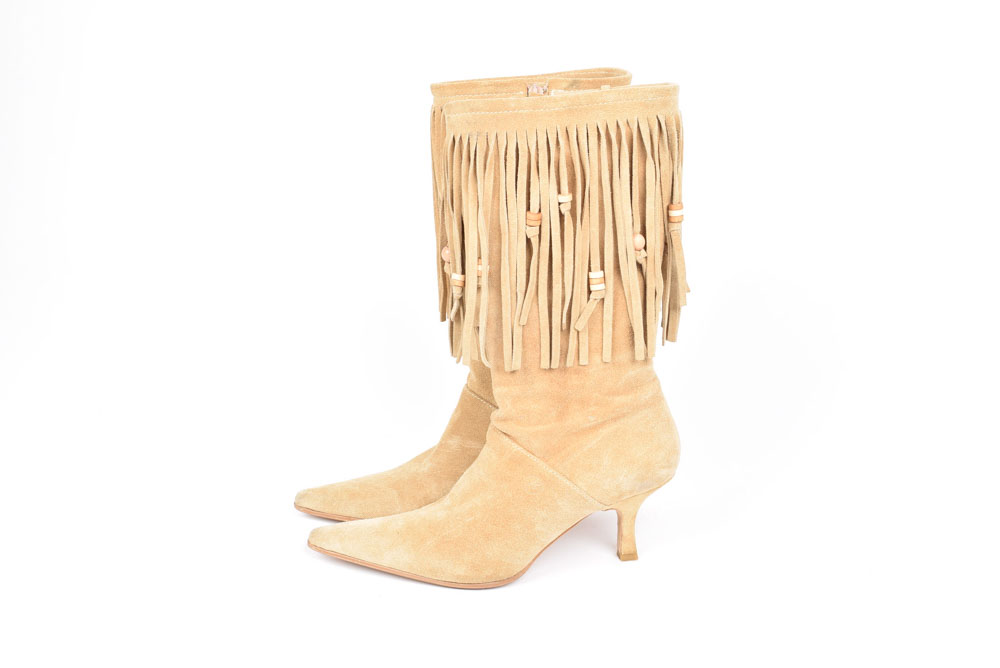 Bronx Fringed Suede Leather Boots