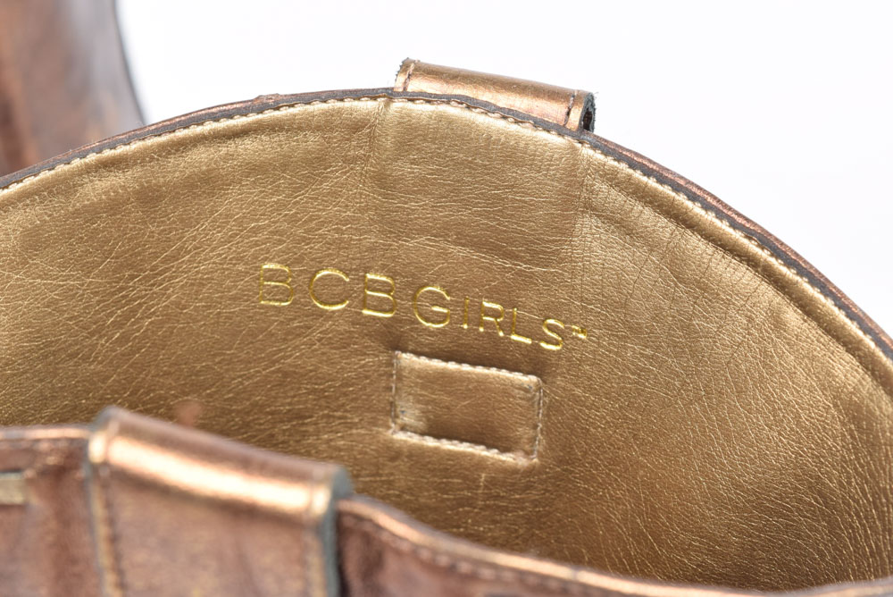 BCB Girls Bronze Leather Square Toe Boots