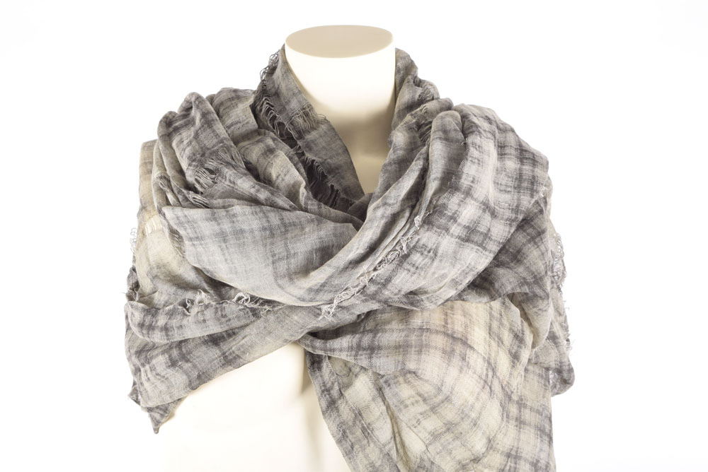 Large Sheer Fringed Shawl