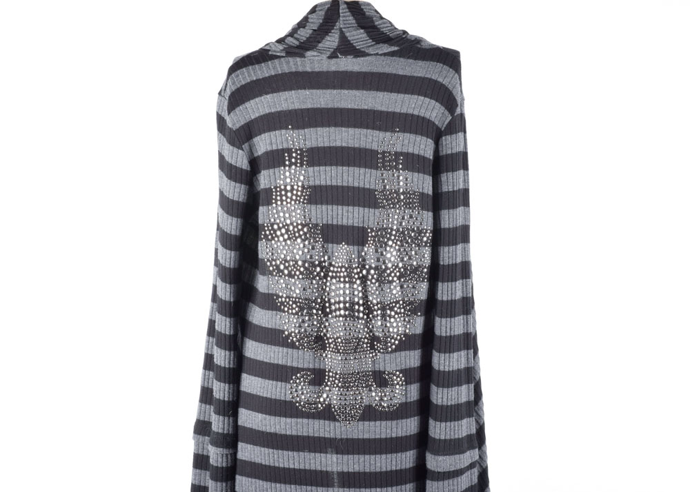 S-Twelve Long Jersey Knit Jacket Embellished with Studs on the Back