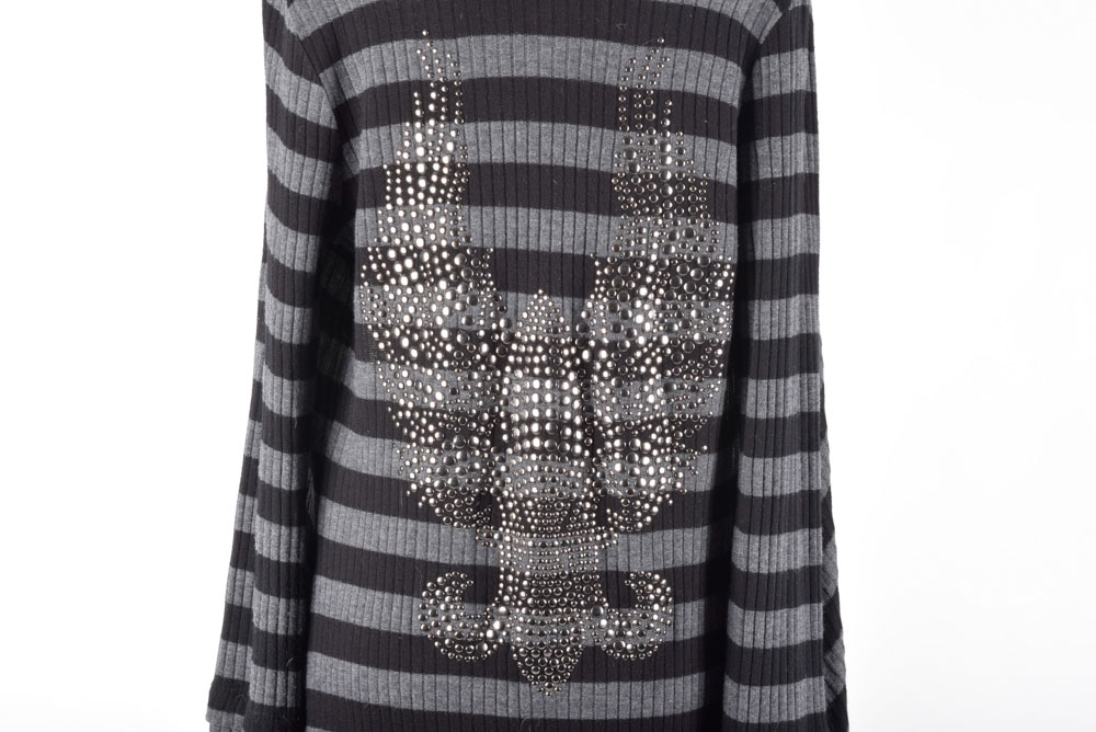 S-Twelve Long Jersey Knit Jacket Embellished with Studs on the Back