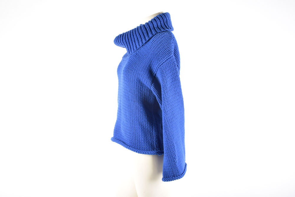 525 America Blue Knit Turtleneck Sweater
