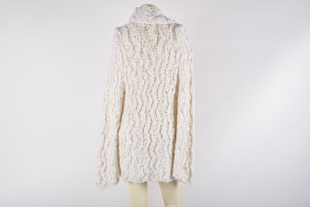 Chico's Long Knit Cardigan Sweater with Fringe