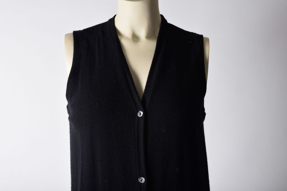 Aldan Black Jacket with Tie Belt, and a Malo Cashmere, and TSE Cashmere Cardigan Knit Sweater