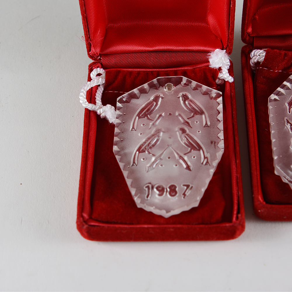 Pair of Vintage Waterford Crystal Ornaments