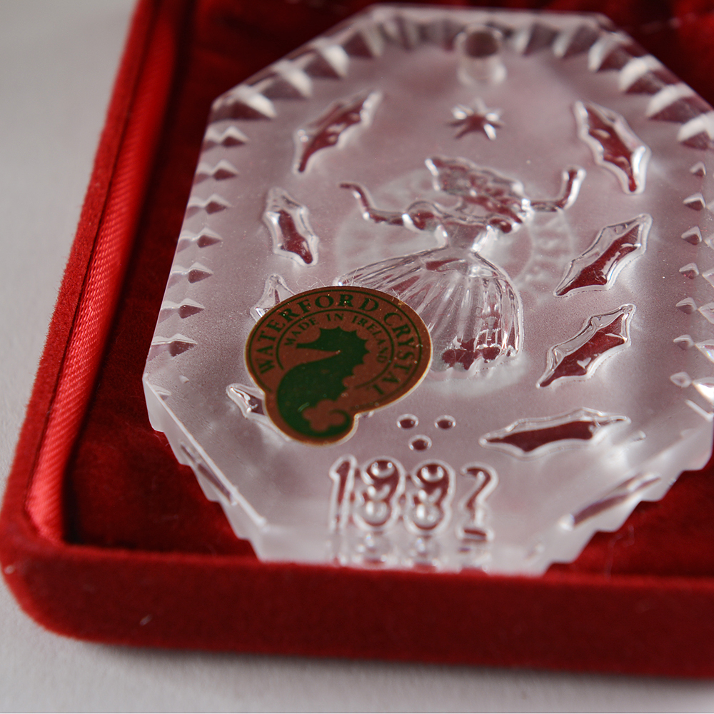 Pair of Vintage Waterford Crystal Ornaments