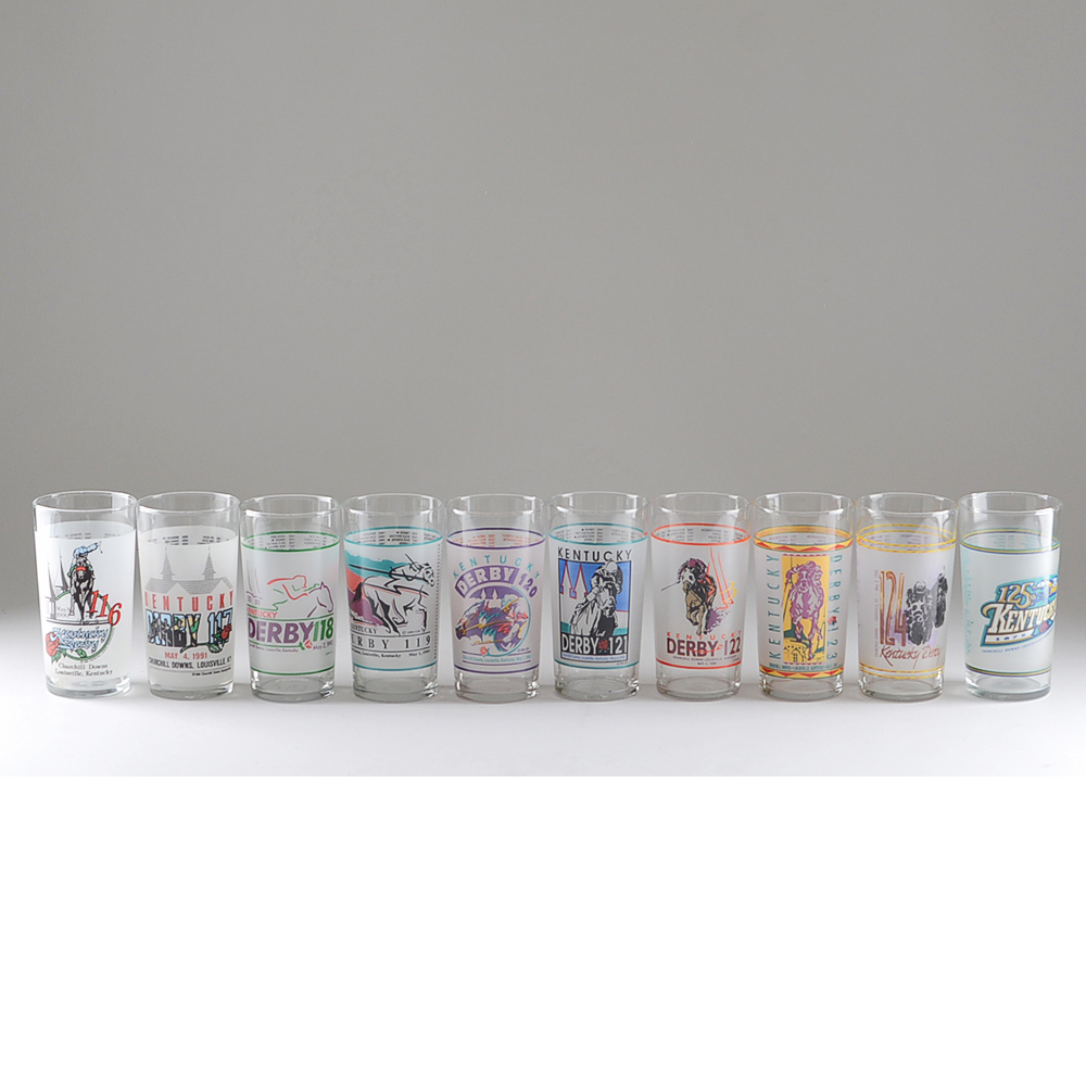 Set of 1990s Kentucky Derby Mint Julep Glasses