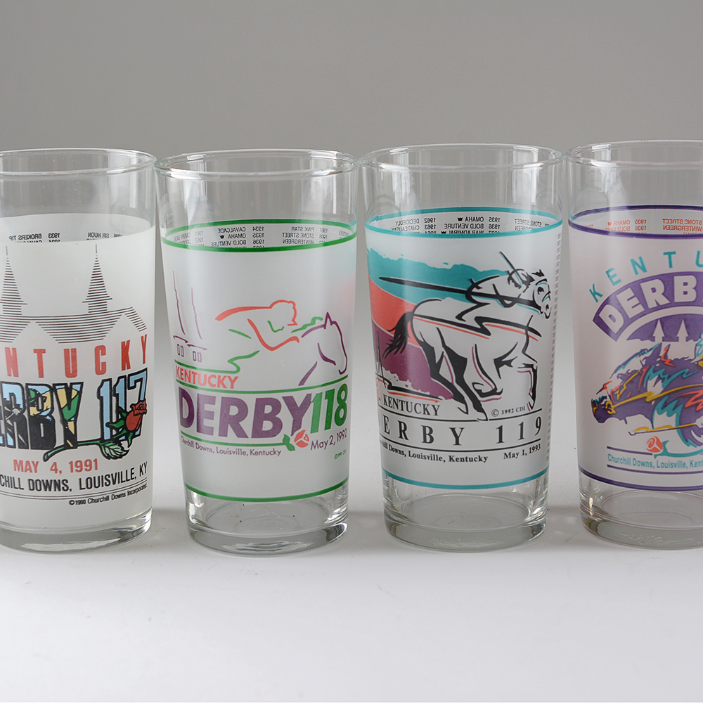 Set of 1990s Kentucky Derby Mint Julep Glasses
