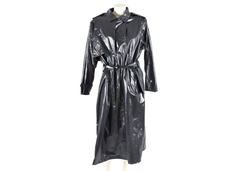 Kenn Sporn for Wippette Black Alligator Print Vinyl Coat