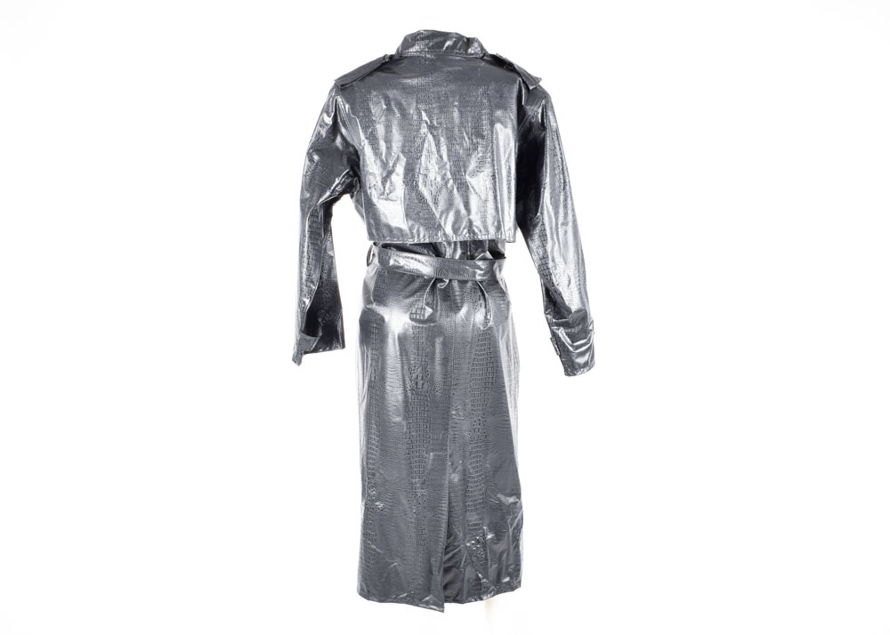 Kenn Sporn for Wippette Black Alligator Print Vinyl Coat