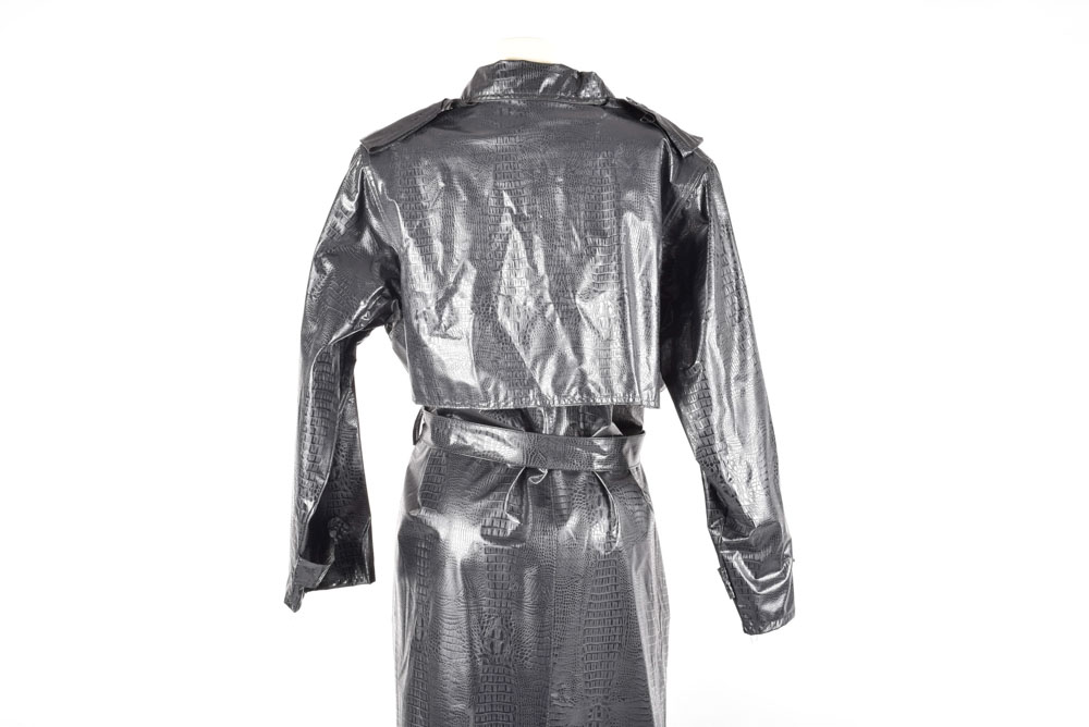 Kenn Sporn for Wippette Black Alligator Print Vinyl Coat