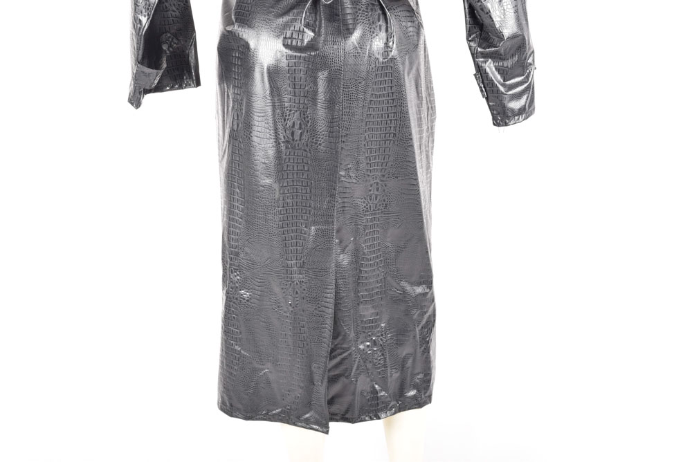 Kenn Sporn for Wippette Black Alligator Print Vinyl Coat