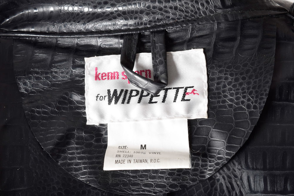 Kenn Sporn for Wippette Black Alligator Print Vinyl Coat
