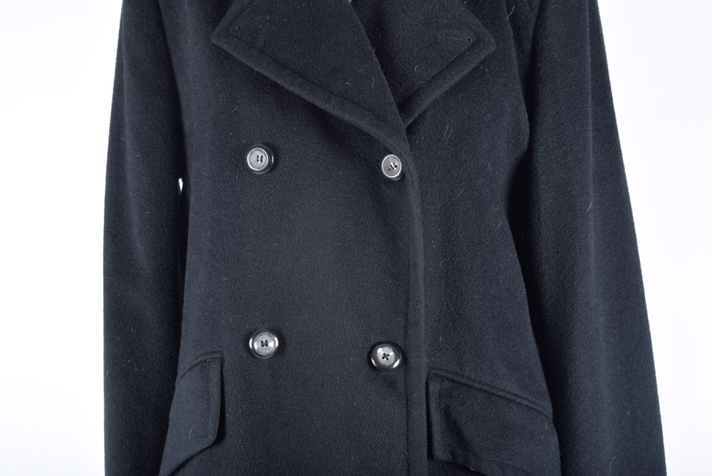 Daniel & Rebecca Black Coat with Faux Persian Lamb Collar