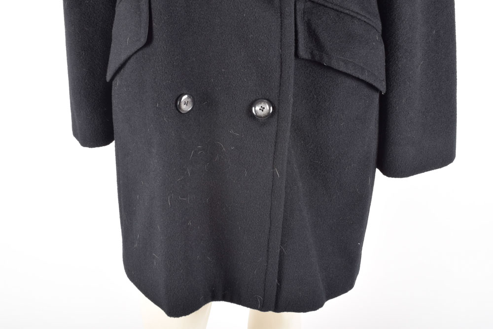 Daniel & Rebecca Black Coat with Faux Persian Lamb Collar